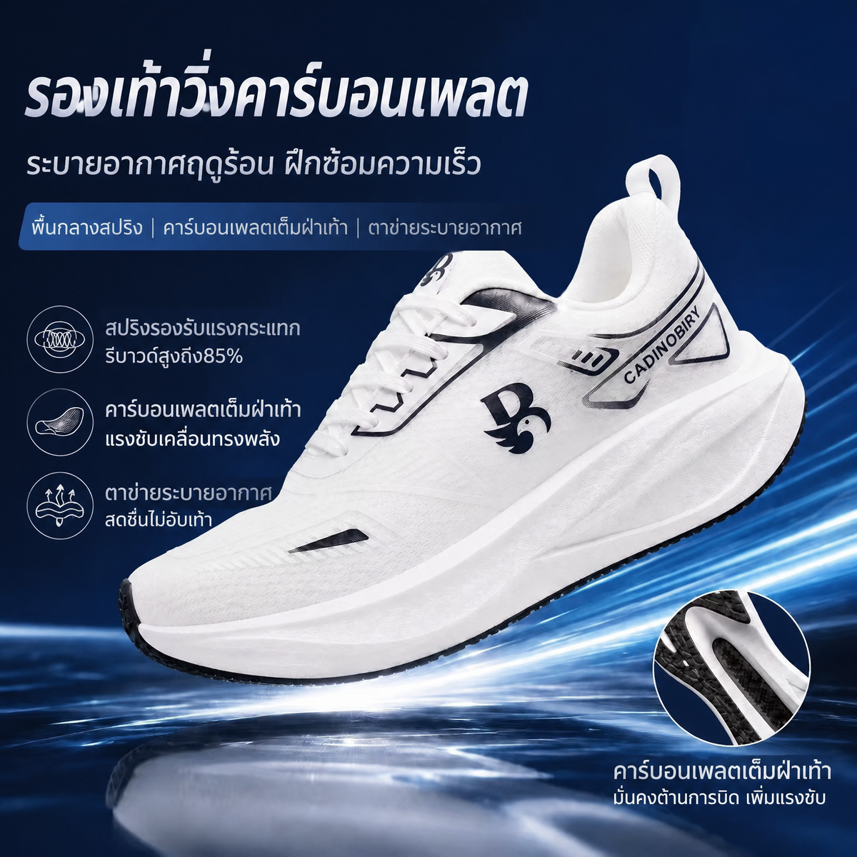 Siriaura I สัมผัสความนุ่มเด้ง! รองเท้าผ้าใบใส่สบาย ระบายความร้อนดีเยี่ยม เหมาะกับอากาศเมืองไทย