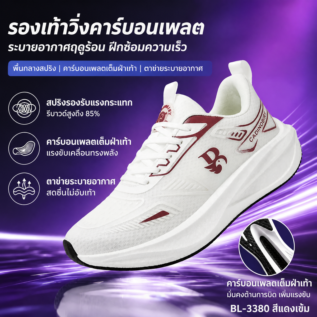 Siriaura I สัมผัสความนุ่มเด้ง! รองเท้าผ้าใบใส่สบาย ระบายความร้อนดีเยี่ยม เหมาะกับอากาศเมืองไทย
