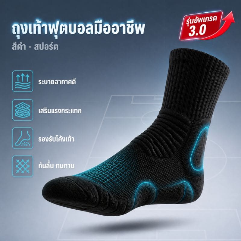 Siriaura I ถุงเท้ากีฬาระดับมืออาชีพ