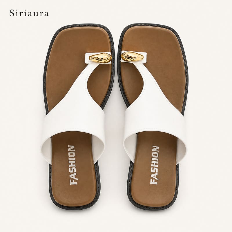 Siriaura I รองเท้าแตะคีบสไตล์วินเทจฝรั่งเศส