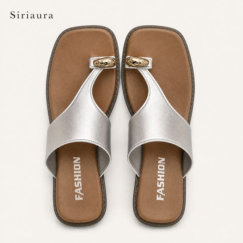 Siriaura I รองเท้าแตะคีบสไตล์วินเทจฝรั่งเศส