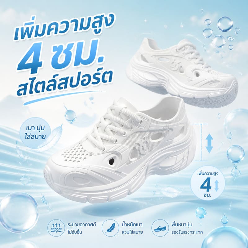 Siriaura I รองเท้าแตะส้นหนา 4 ซม. ไอเทมสุดชิลสำหรับทริปริมหาด